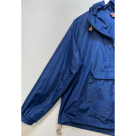Jos. A. Bank Men's Nylon Packable Waterproof Hooded Jacket Sz M Blue Long Sleeve - Picture 7 of 13